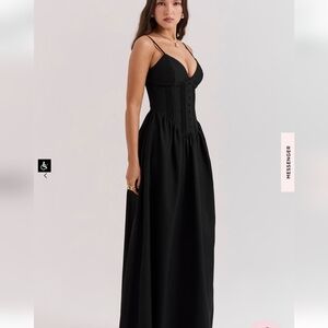 House of CB Lova Black Corset Maxi Dress